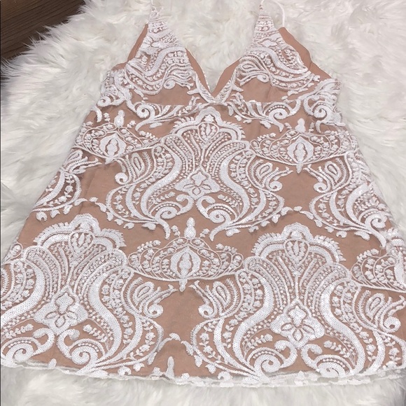 FREE PEOPLE Night Shimmers Mini Dress Ivory - Picture 7 of 10